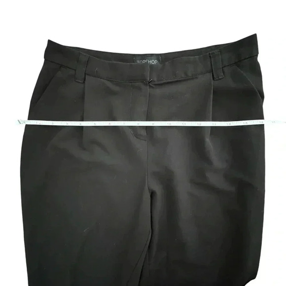 Black Ankle Length Straight Leg Stretch Pants Size 4 Small High Waisted Work - Picture 8 of 11